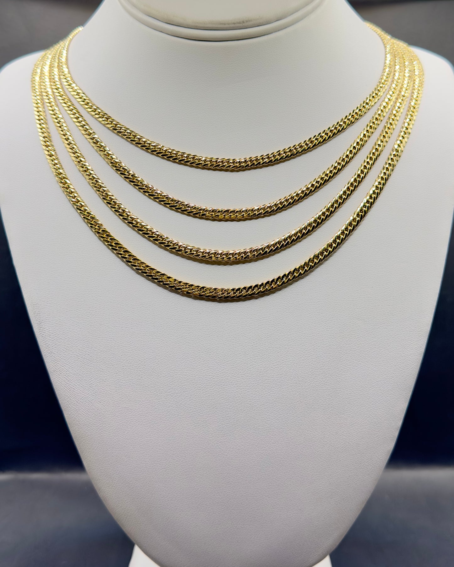 14K Real Gold Compact Cuban (Tight Miami) Link Necklace — 22” Length, 4 mm Width (7.53 g)