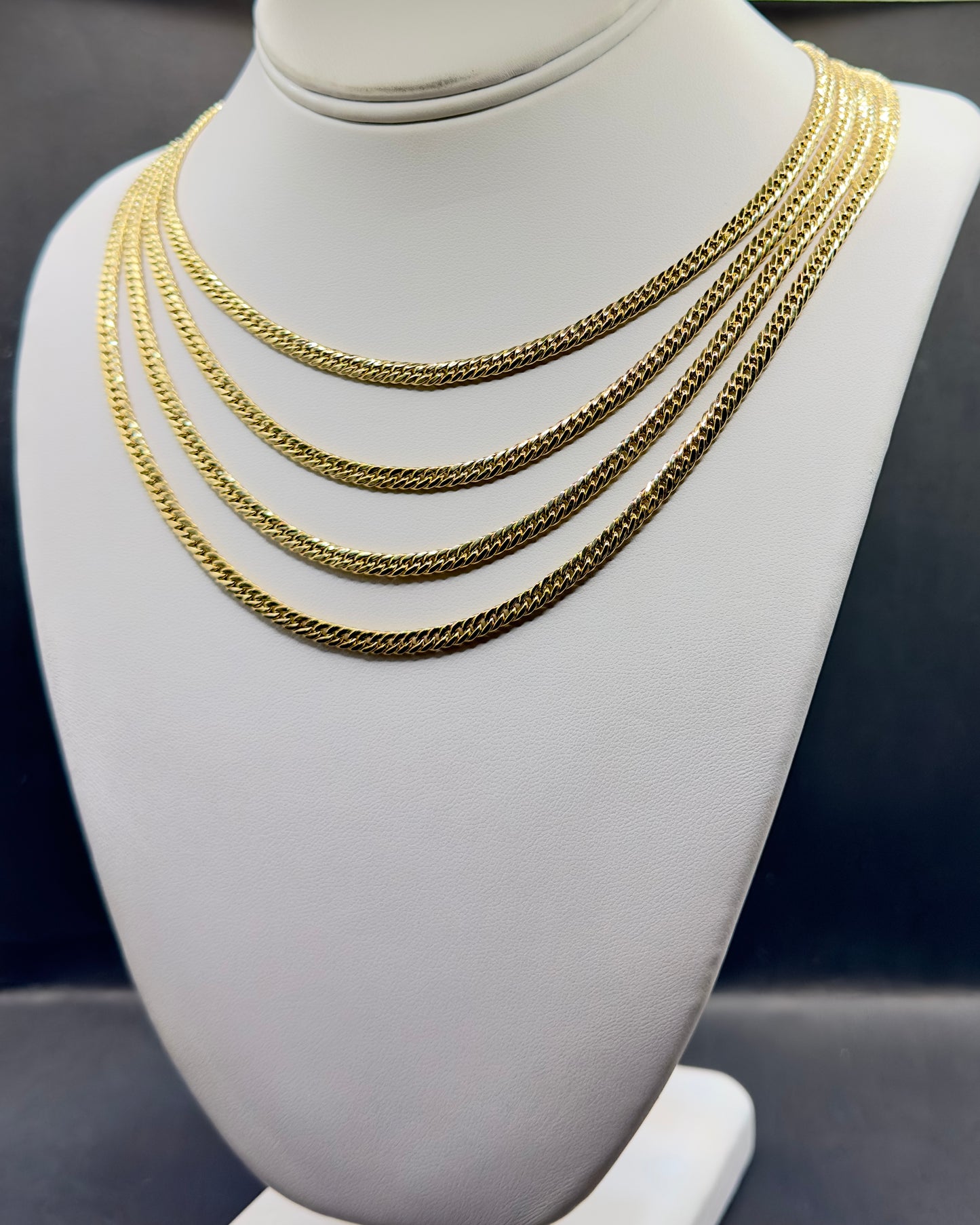 14K Real Gold Compact Cuban (Tight Miami) Link Necklace — 22” Length, 4 mm Width (7.53 g)
