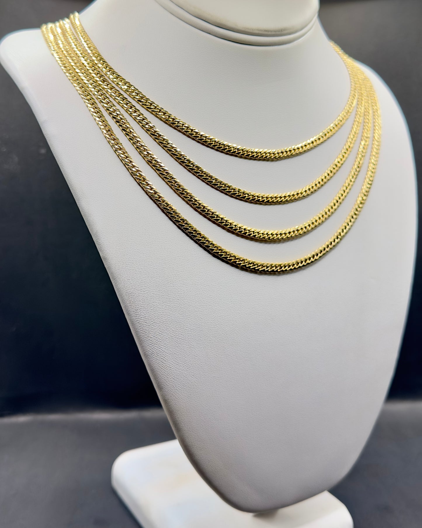14K Real Gold Compact Cuban (Tight Miami) Link Necklace — 22” Length, 4 mm Width (7.53 g)