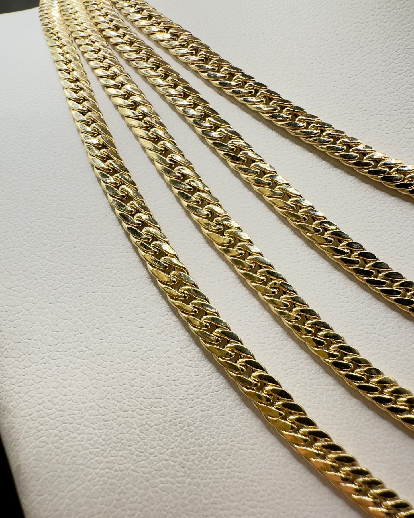 14K Real Gold Compact Cuban (Tight Miami) Link Necklace — 22” Length, 4 mm Width (7.53 g)