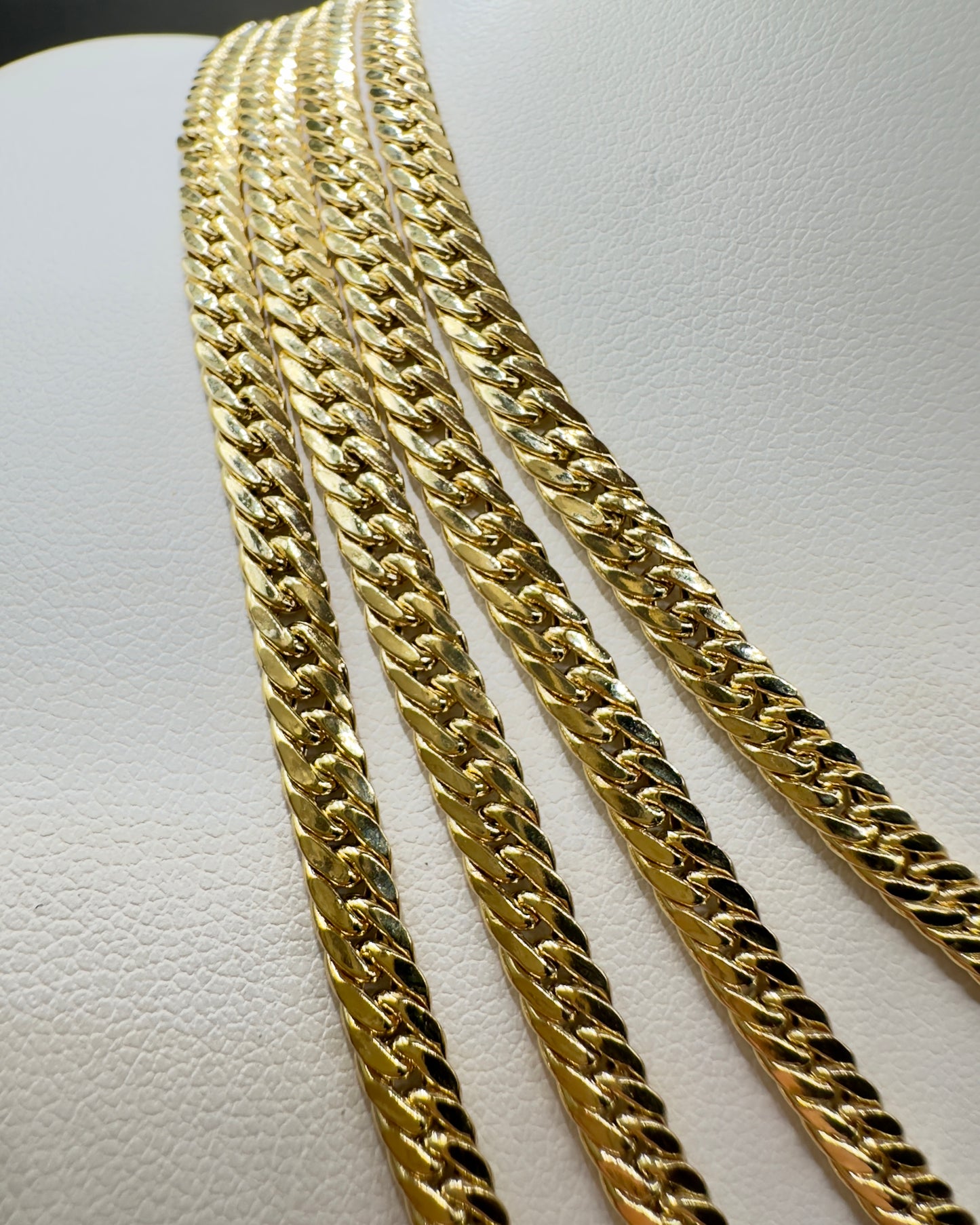14K Real Gold Compact Cuban (Tight Miami) Link Necklace — 22” Length, 4 mm Width (7.53 g)