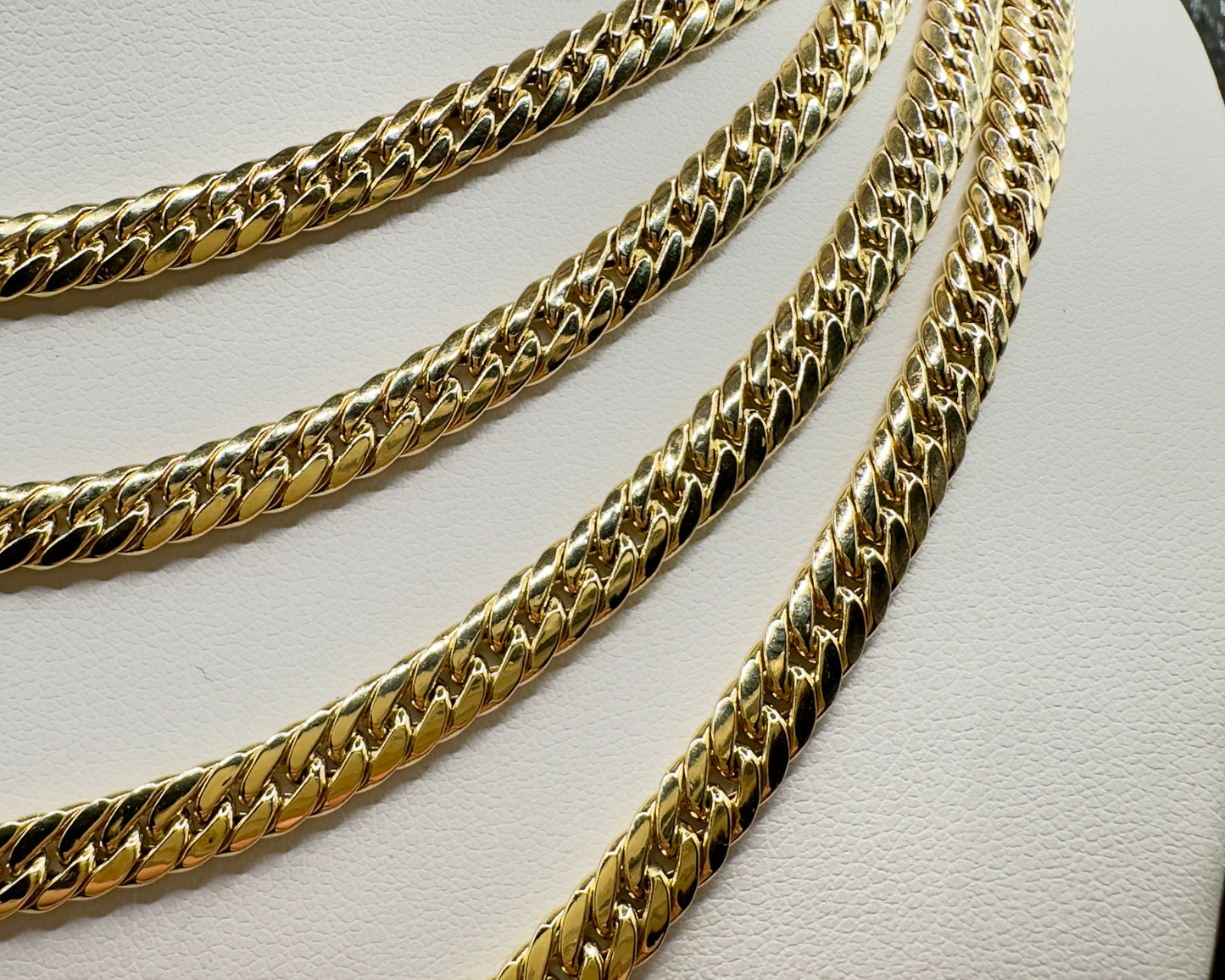 14K Real Gold Compact Cuban (Tight Miami) Link Necklace — 22” Length, 5.5 mm Width (13.45 g)