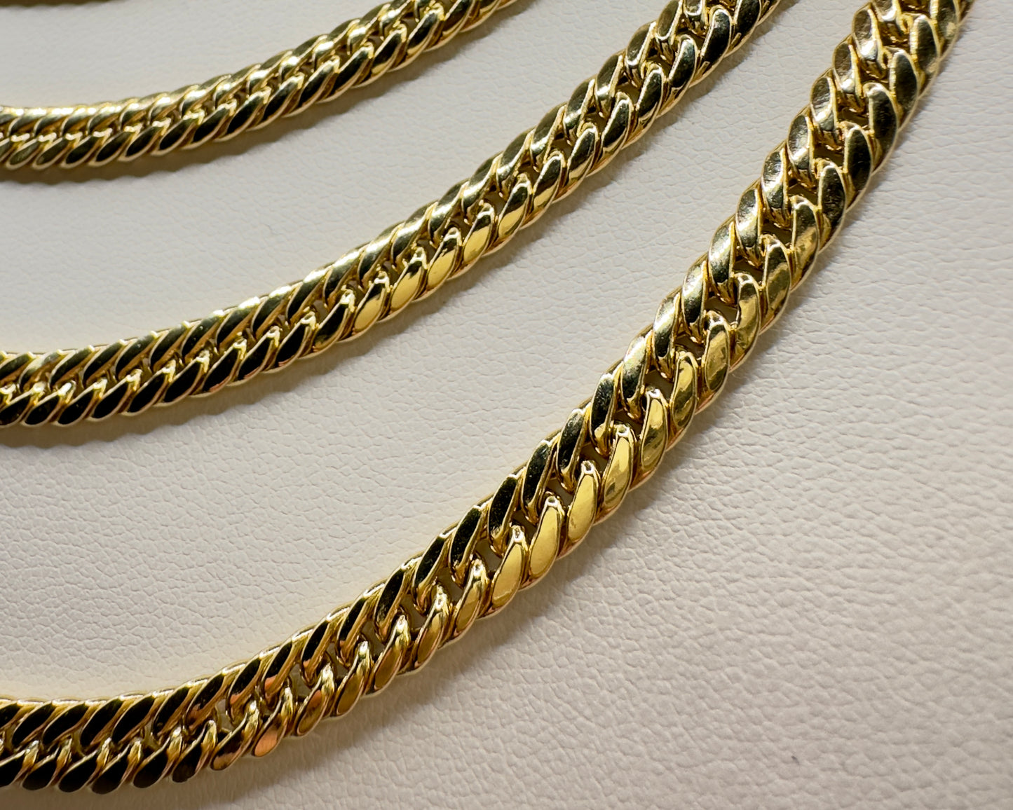 14K Real Gold Compact Cuban (Tight Miami) Link Necklace — 22” Length, 5.5 mm Width (13.45 g)