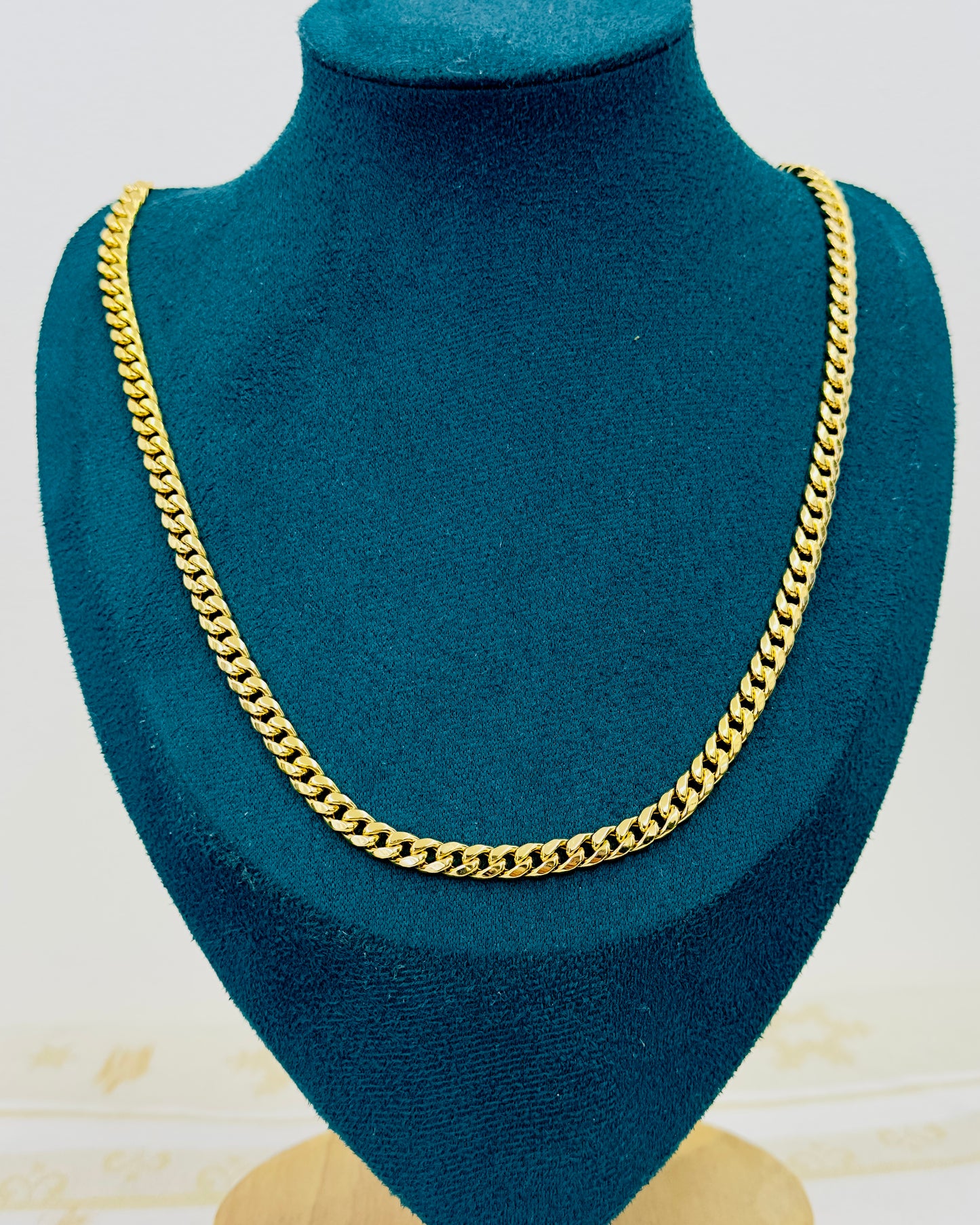 10K Real Gold Miami Cuban Link Necklace — 24" Length, 5 mm Width (13.64 g)