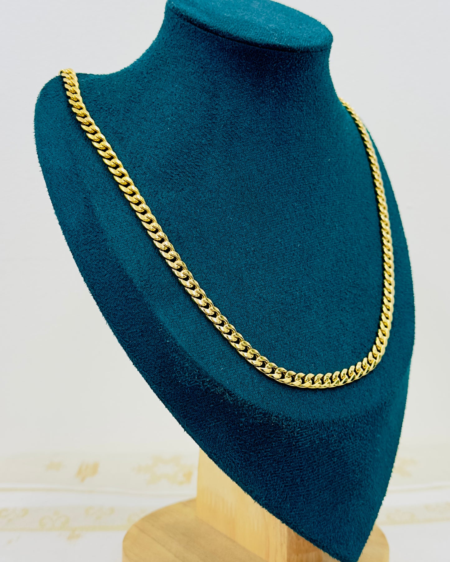 10K Real Gold Miami Cuban Link Necklace — 24" Length, 5 mm Width (13.64 g)