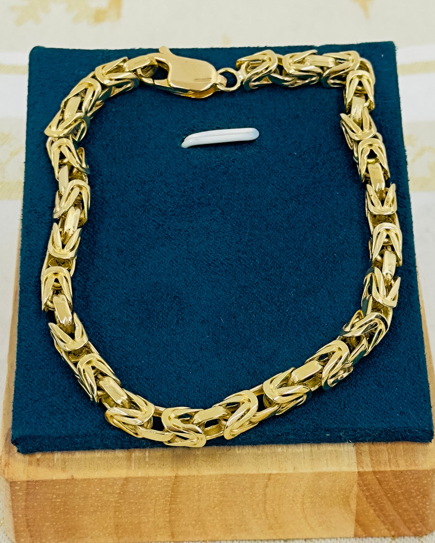 10K Real Gold Byzantine Link Bracelet — 8" Length, 5 mm Width (15.24 g)