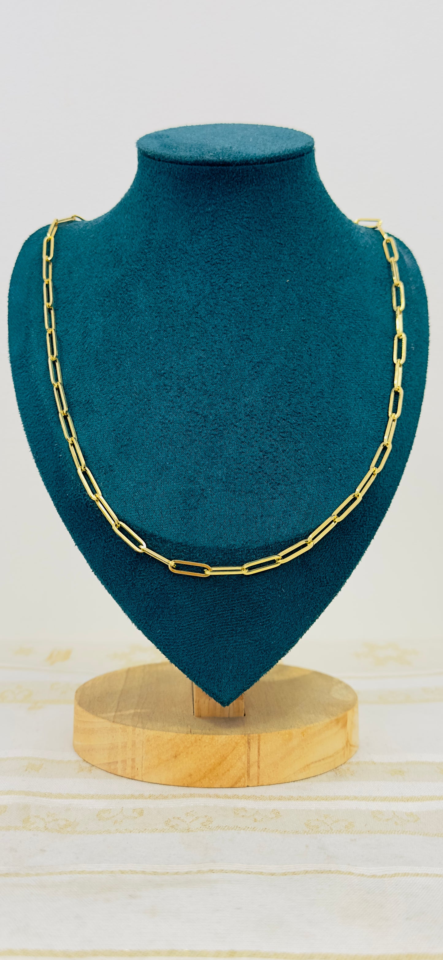 10K Real Gold Paperclip Link Necklace — 24" Length, 4.5 mm Width (14.02 g)