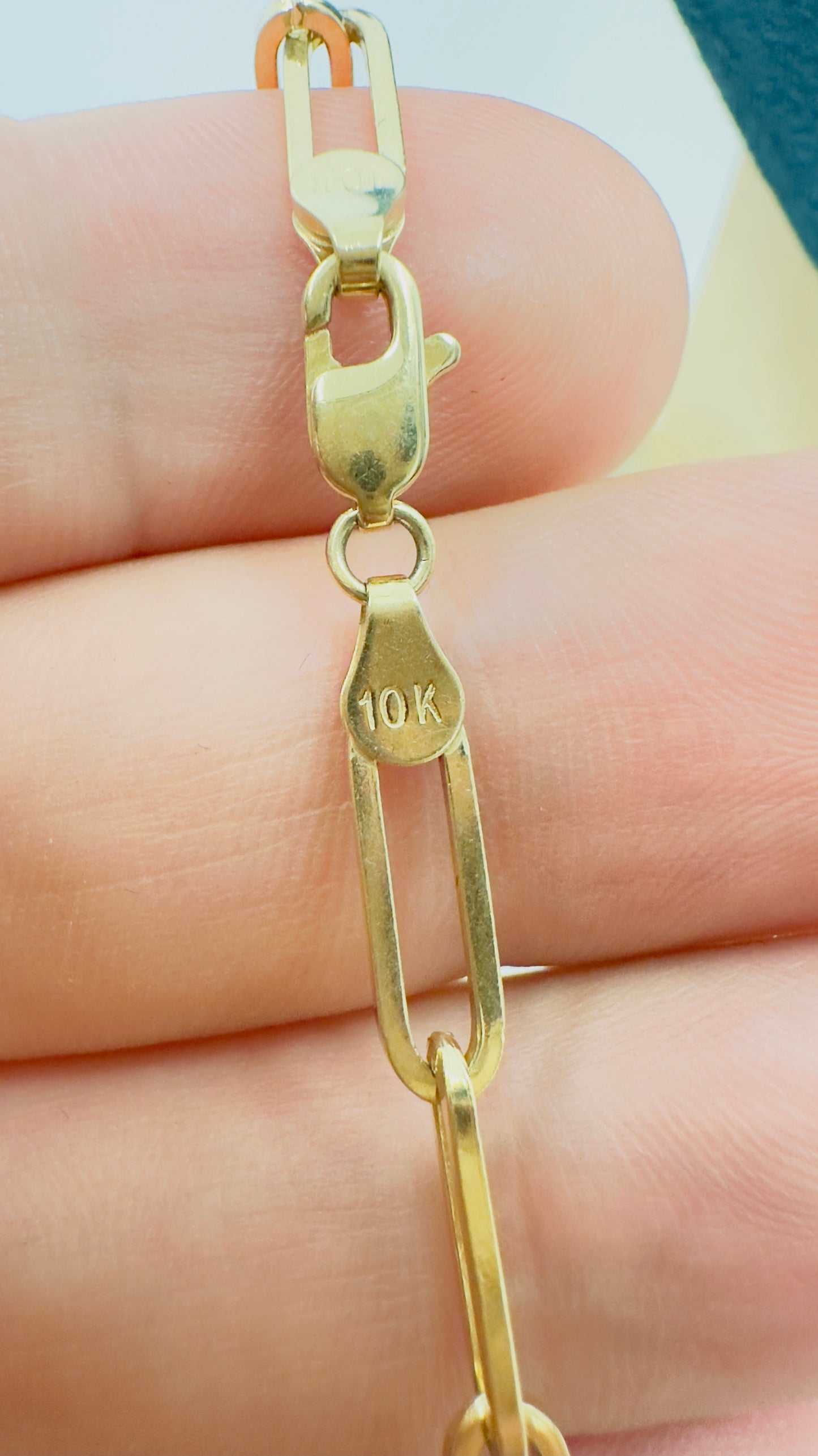 10K Real Gold Paperclip Link Necklace — 24" Length, 4.5 mm Width (14.02 g)