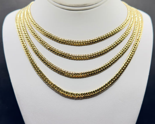 14K Real Gold Compact Cuban (Tight Miami) Link Necklace — 22” Length, 5.5 mm Width (13.45 g)
