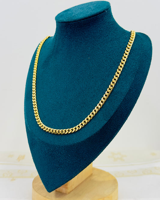 10K Real Gold Miami Cuban Link Necklace — 24" Length, 5 mm Width (13.64 g)