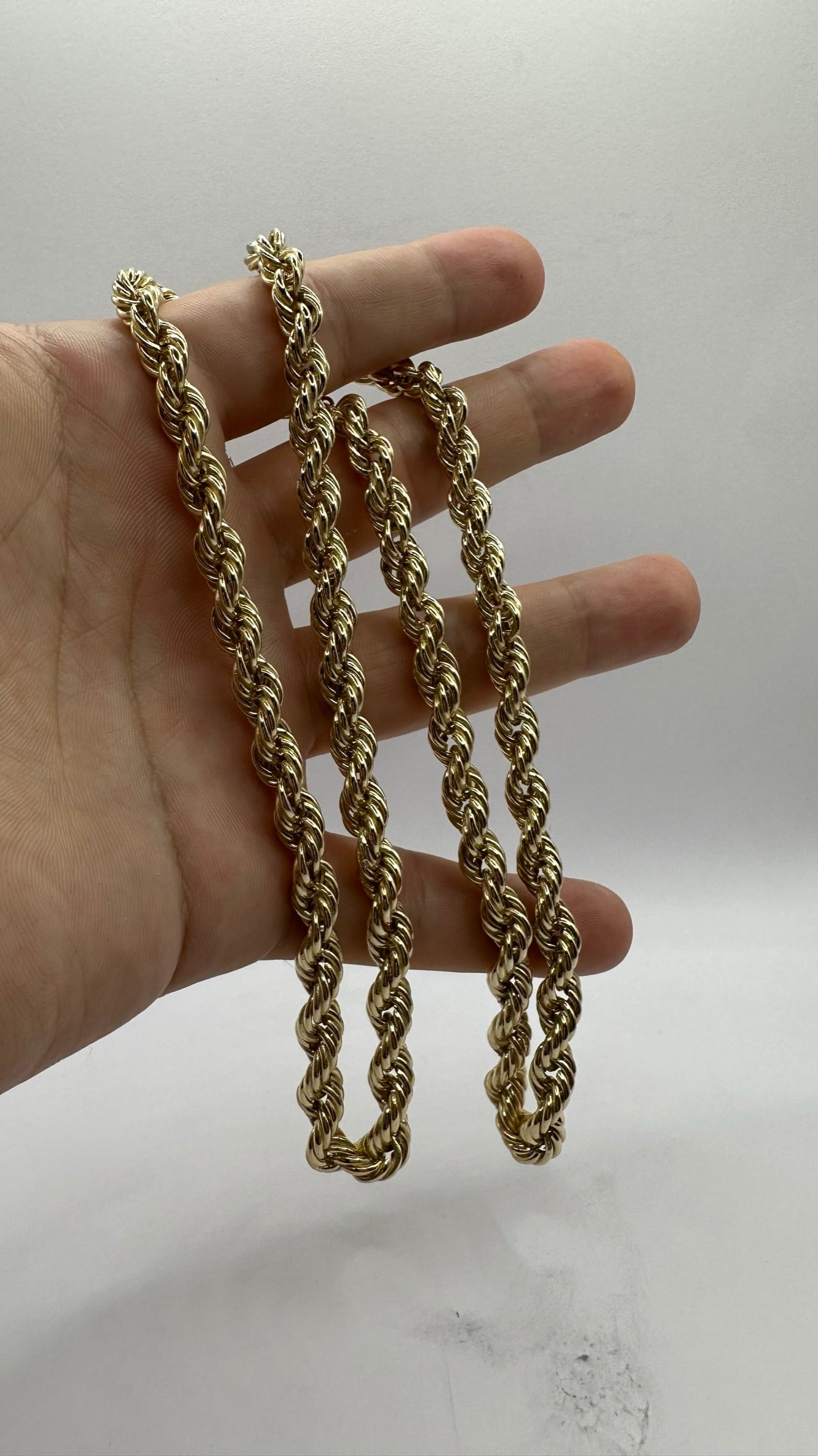 14K Real Gold Rope Chain Necklace