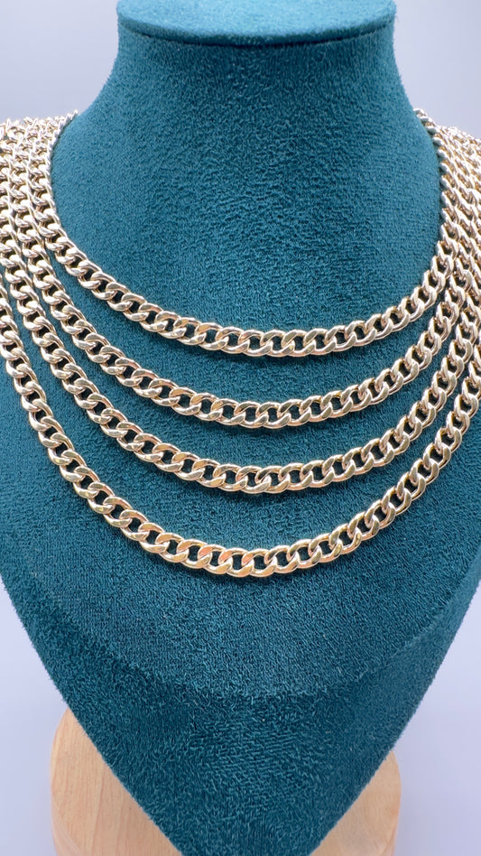 14K Real Gold Miami Cuban Link Set — 24" Necklace + 8" Bracelet, 6.2 mm Width (19.68 g Total)