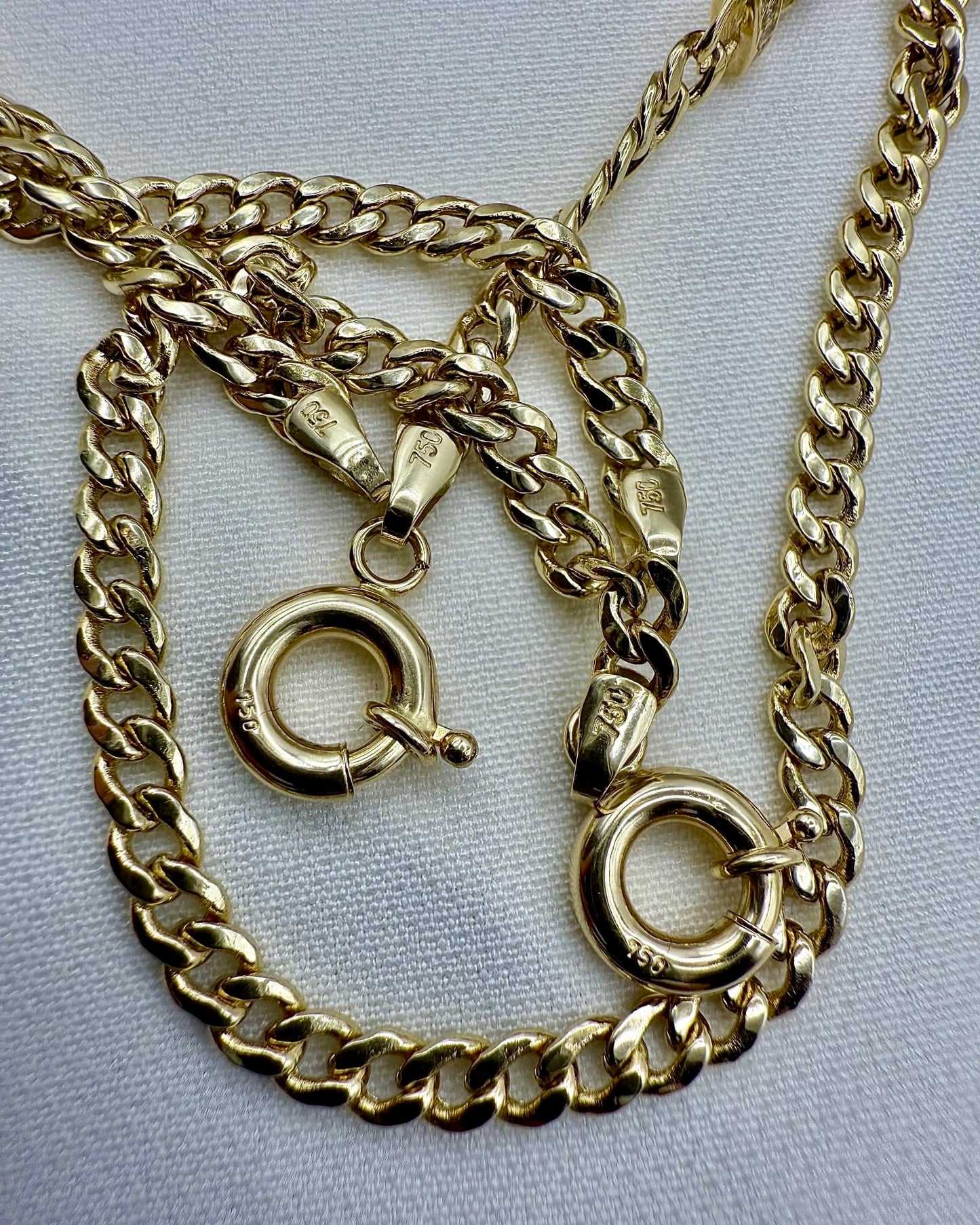 18K Real Gold Byzantine–Cuban Hybrid Set — 24" Necklace + 8" Bracelet (26 g Total)